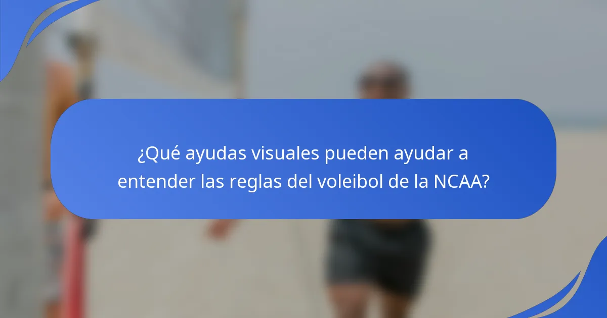 ¿Qué ayudas visuales pueden ayudar a entender las reglas del voleibol de la NCAA?